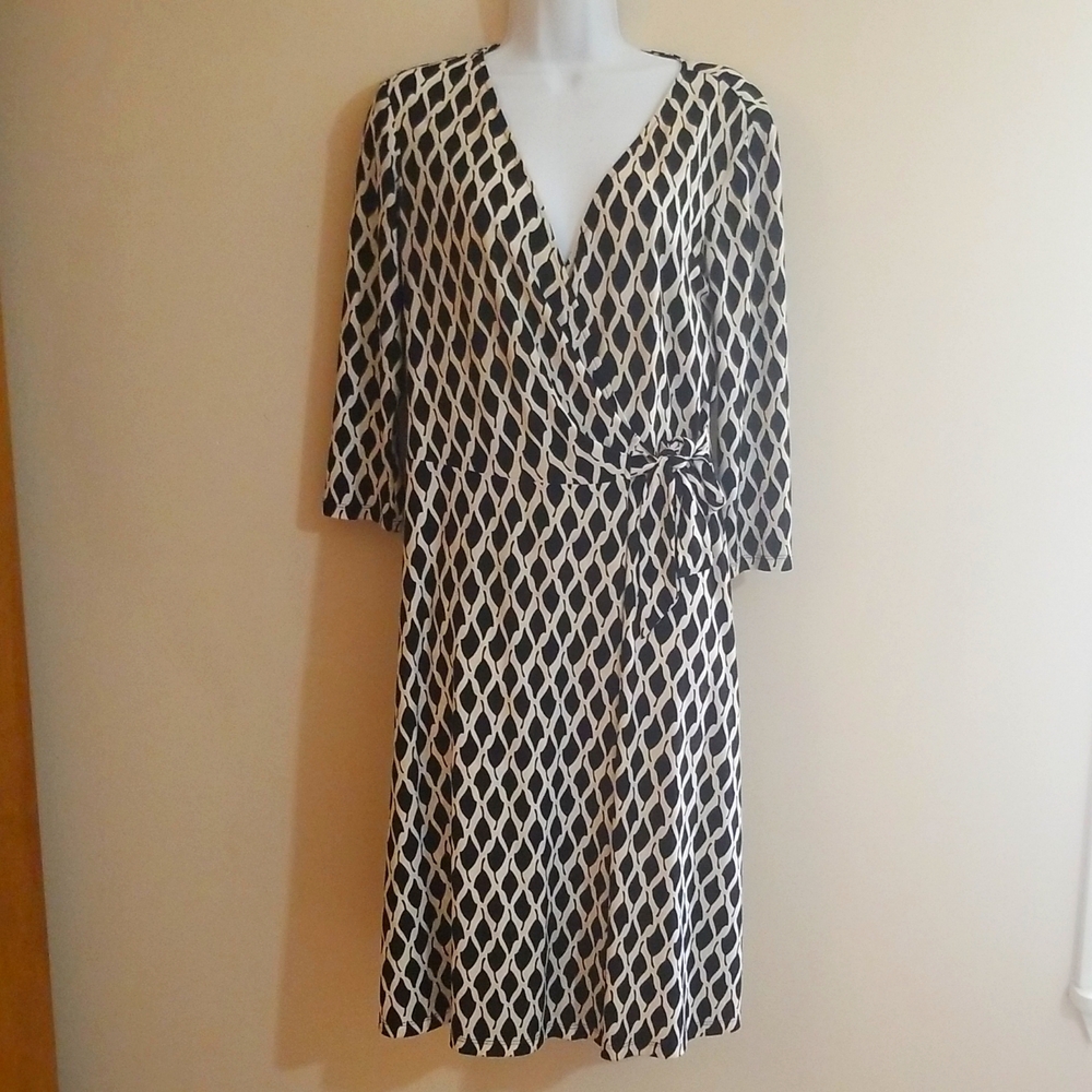 Lauren Ralph Lauren Black and White Patterned Dress